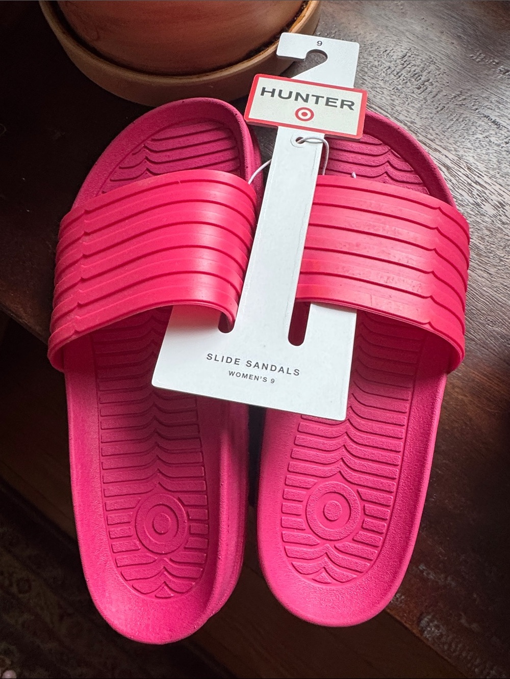 Hunter Hot Pink Slide Sandals (limited edition Target collaboration)